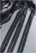 5yds Boho Crochet Lace Trim Black/ Crocheted Lace Trim/ Guipure Lace// T22-167