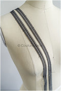 5yds Boho Crochet Lace Trim Black/ Crocheted Lace Trim/ Guipure Lace// T22-167