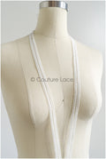 5yds Boho Crochet Lace Off-White/ Bridal Lace Trim/ Guipure Lace Trim/ Lace Veil// T22-168