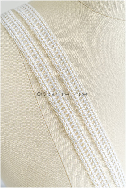 5yds Boho Crochet Lace Off-White/ Bridal Lace Trim/ Guipure Lace Trim/ Lace Veil// T22-168