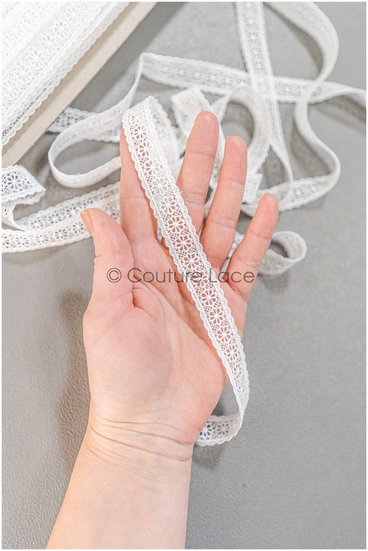 5yds Boho Spite Trim Off-White/ Geometric Lace Trim/ Bridal Lace Trim/ Veil Lace// T22-169