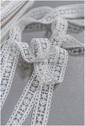 5yds Boho Lace Trim Off-White/ Crocheted Lace Trim/ Bridal Guipure Lace Trim// T22-173