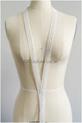 5yds Boho Lace Trim Off-White/ Crocheted Lace Trim/ Bridal Guipure Lace Trim// T22-173
