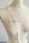 5yds Boho Lace Trim Off-White/ Crocheted Lace Trim/ Bridal Guipure Lace Trim// T22-173