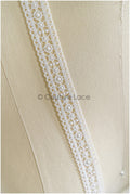 5yds Boho Lace Trim Off-White/ Crocheted Lace Trim/ Bridal Guipure Lace Trim// T22-173