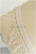 5yds Fringe Boho Lace Trim/ Off-White Crocheted Lace Trim/ Bridal Guipure Lace// T22-181