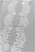 4yds Boho Lace Trim Off-White/ Lace Trim/ Bridal Guipure Lace Trim/ Fringe Lace Trim// T22-187