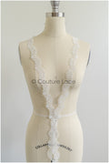 4yds Boho Lace Trim Off-White/ Lace Trim/ Bridal Guipure Lace Trim/ Fringe Lace Trim// T22-187
