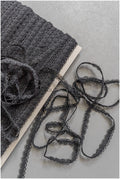 4yds Boho lace trim crocheted black/ bridal guipure lace trim/ wedding veil lace trim// T22-188