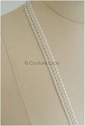 4yds Boho lace trim off-white/ geometric lace trim/ bridal guipure lace// T22-190