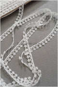 4yds Boho Lace Trim Off-White/ Geometric Lace Trim/ Bridal Guipure Lace Trim// T22-193
