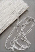 4yds Boho Lace Trim Off-White/ Geometric Lace Trim/ Bridal Guipure Lace Trim// T22-193