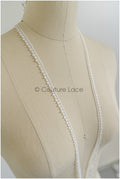 4yds Boho Lace Trim Off-White/ Bridal Lace Trim/ Guipure Lace Trim/ Dot Lace Trim// T22-194