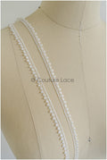 4yds Boho Lace Trim Off-White/ Bridal Lace Trim/ Guipure Lace Trim/ Dot Lace Trim// T22-194