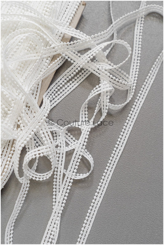 4yds Boho Lace Trim Off-White/ Crocheted Lace Trim/ Bridal Guipure Lace/ Dot Lace Trim// T22-196