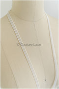 4yds Boho Lace Trim Off-White/ Crocheted Lace Trim/ Bridal Guipure Lace/ Dot Lace Trim// T22-196
