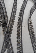 4yds Boho Lace Trim Black/ geometric lace trim / Guipure lace trim/ evening dress lace // T22-201
