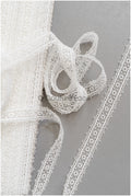 4yds Boho lace trim off-white/ crocheted lace trim/ guipure lace trim/ bridal dress lace// T22-202