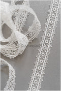 4yds Boho lace trim off-white/ crocheted lace trim/ guipure lace trim/ bridal dress lace// T22-202