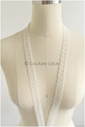 4yds Boho lace trim off-white/ crocheted lace trim/ guipure lace trim/ bridal dress lace// T22-202