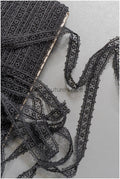 4yds Boho Lace Trim Black/ crocheted lace trim/ bridal guipure lace trim/ lace veil// T22-203