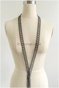 4yds Boho Lace Trim Black/ crocheted lace trim/ bridal guipure lace trim/ lace veil// T22-203