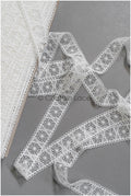 4yds Off-White Boho Lace Trim/ Crocheted Lace Trim/ Bridal Lace Trim/ Veil Lace Trim/ T22-204