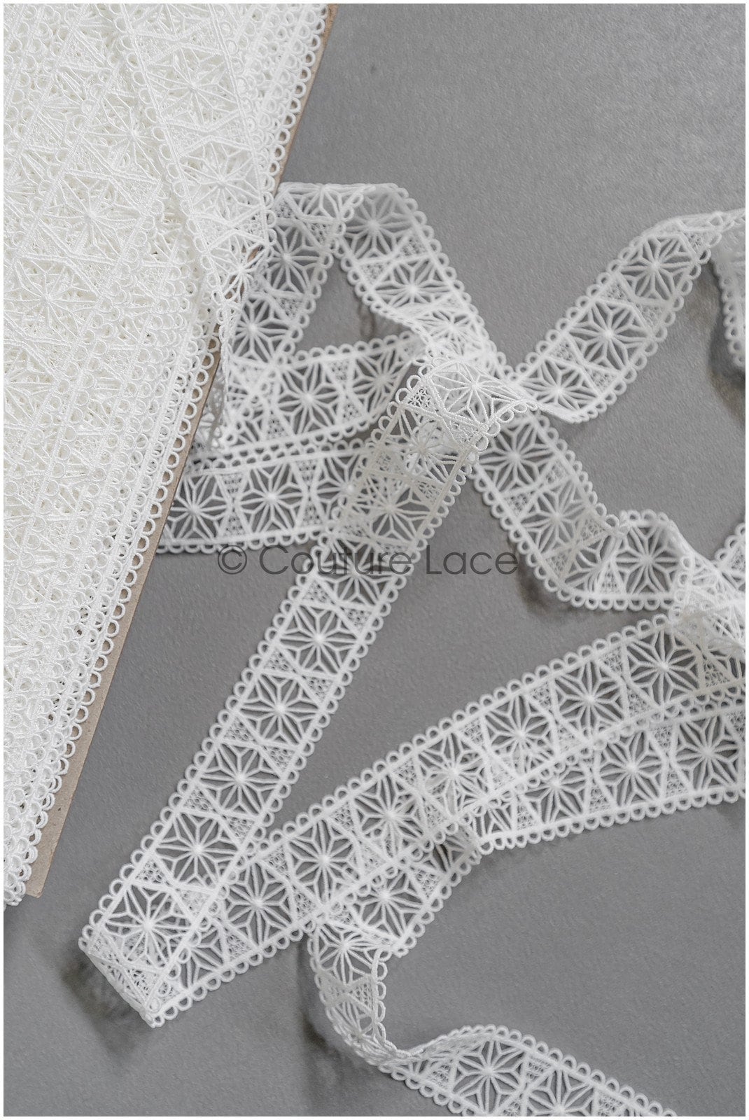 4yds Off-White Boho Lace Trim/ Crocheted Lace Trim/ Bridal Lace Trim/ Veil Lace Trim/ T22-204