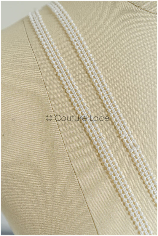 4yds Boho Lace Trim Off-White/ Bridal Lace Trim/ Guipure Lace Trim/ Dot Lace// T22-205