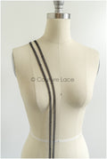 4yds Boho Crochet Lace Trim Black/ Bridal Lace Trim/ Guipure Lace Trim/ Wedding Dress Lace// T22-206