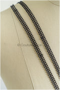 4yds Boho Crochet Lace Trim Black/ Bridal Lace Trim/ Guipure Lace Trim/ Wedding Dress Lace// T22-206