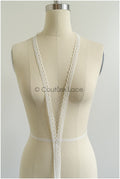 4yds Boho Lace Trim Off-White/ Lace Trim for Wedding Dresses/ Guipure Lace/ Dot Lace// T22-207