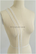 4yds Boho Lace Trim Off-White/ Lace Trim for Wedding Dresses/ Guipure Lace/ Dot Lace// T22-207