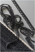 4yds Boho Lace Trim Black/ Crocheted Lace Trim/ Bridal Guipure Lace Trim// T22-208