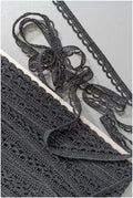 4yds Boho Lace Trim Black/ Crocheted Lace Trim/ Bridal Guipure Lace Trim// T22-208