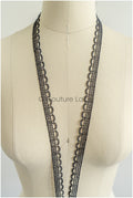 4yds Boho Lace Trim Black/ Crocheted Lace Trim/ Bridal Guipure Lace Trim// T22-208