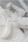 4yds Off-White Boho Lace Trim/ Crocheted Lace Trim/ Bridal Guipure Lace/ Dot Lace// T22-209