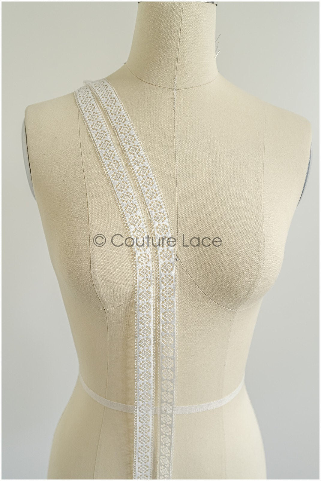 4yds Off-White Boho Lace Trim/ Crocheted Lace Trim/ Bridal Guipure Lace/ Dot Lace// T22-209