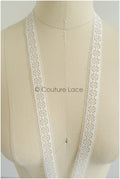 4yds Off-White Boho Lace Trim/ Crocheted Lace Trim/ Bridal Guipure Lace/ Dot Lace// T22-209