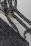 4yds Black Boho Lace Trim/ Lace Trim/ Bridal Guipure Lace Trim// T22-210