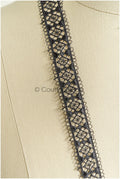 4yds Black Boho Lace Trim/ Lace Trim/ Bridal Guipure Lace Trim// T22-210