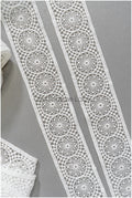 4yds Boho Lace Trim Off-White/ Bridal Lace Trim/ Crocheted Lace/ Lace Trim/ Dreamcatcher Lace Trim// T22-211