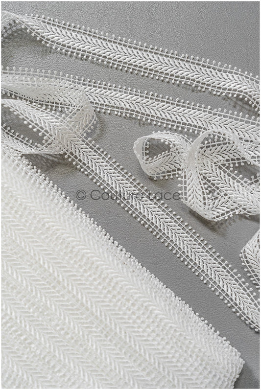 4yds Boho Lace Trim Off-White/ Crocheted Lace Trim/ Bridal Guipure Lace Trim/ Dot Lace// T22-212