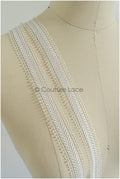 4yds Boho Lace Trim Off-White/ Crocheted Lace Trim/ Bridal Guipure Lace Trim/ Dot Lace// T22-212