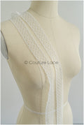 4yds Boho Lace Trim Off-White/ Crocheted Lace/ Bridal Lace/ Guipure Lace Trim/ Dot Lace Trim// T22-213