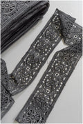 4yds / black boho crochet lace / geometric lace trim / bridal guipure lace trim / black lace // T22-215