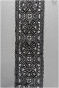 4yds / black boho crochet lace / geometric lace trim / bridal guipure lace trim / black lace // T22-215