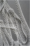 4yds / off-white boho crochet lace trim / geometric lace trim / bridal guipure lace trim / off-white dot lace trim // T22-217