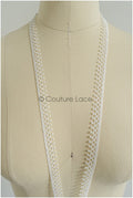 4yds / off-white boho crochet lace trim / geometric lace trim / bridal guipure lace trim / off-white dot lace trim // T22-217