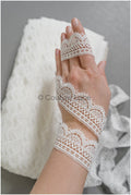 4yds / off-white boho crochet lace trim / geometric lace trim / bridal guipure lace trim / off-white dot lace trim // T22-218